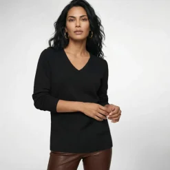 Pull col V, toucher doux