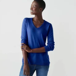 Pull col V, toucher doux