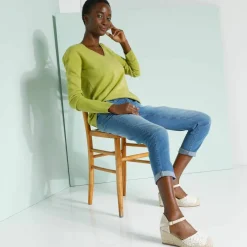 Pull col V, toucher doux
