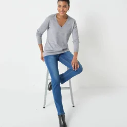 Pull col V, toucher doux