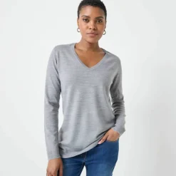 Pull col V, toucher doux