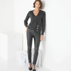 Pull effet cache-coeur boutons "bijou"