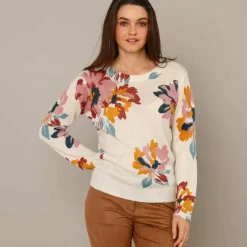 Pull imprimé fleurs