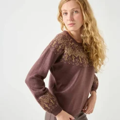 Pull jacquard cuivré