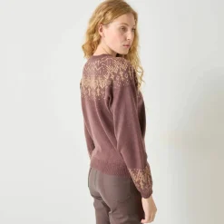 Pull jacquard cuivré