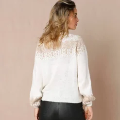 Pull jacquard cuivré
