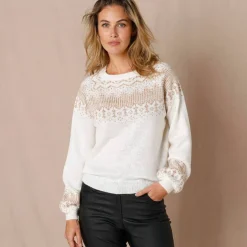 Pull jacquard cuivré