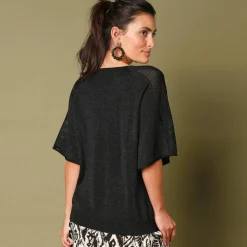 Pull loose maille brillante