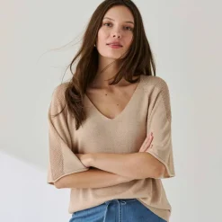 Pull loose maille brillante