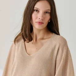 Pull loose maille brillante
