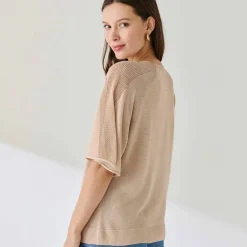 Pull loose maille brillante