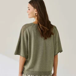 Pull loose maille brillante