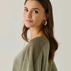 Pull loose maille brillante