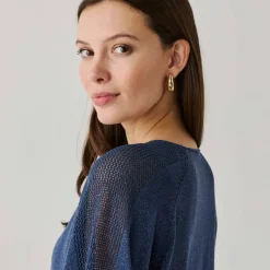 Pull loose maille brillante