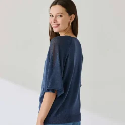 Pull loose maille brillante