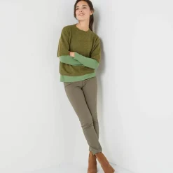 Pull loose manches coudes, laine et mohair mélangés