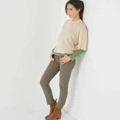 Pull loose manches coudes, laine et mohair mélangés
