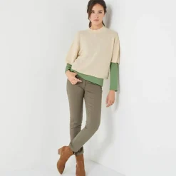 Pull loose manches coudes, laine et mohair mélangés