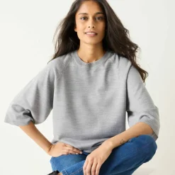 Pull loose manches coudes, toucher doux