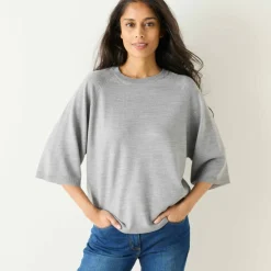 Pull loose manches coudes, toucher doux