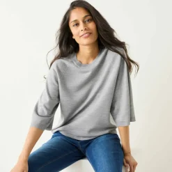 Pull loose manches coudes, toucher doux