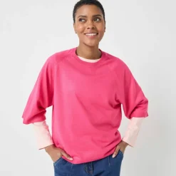 Pull loose manches coudes, toucher doux