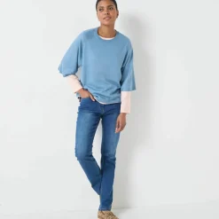 Pull loose manches coudes, toucher doux