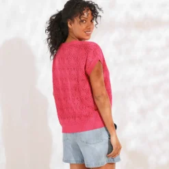 Pull maille crochet, uni