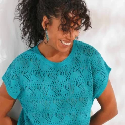 Pull maille crochet, uni