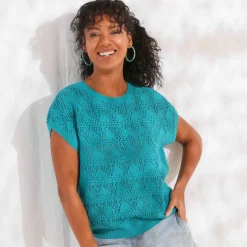 Pull maille crochet, uni