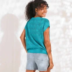 Pull maille crochet, uni
