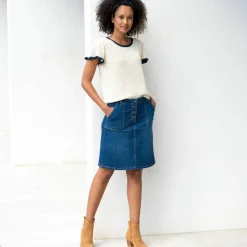 Pull manches courtes, maille fantaisie