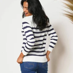 Pull marinière manches longues rayé