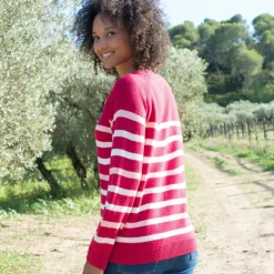 Pull marinière manches longues rayé
