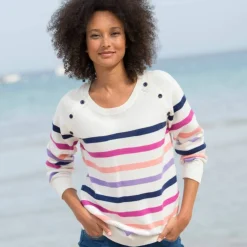 Pull marinière manches longues rayé
