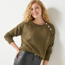 Pull épaule boutonnée bijoux