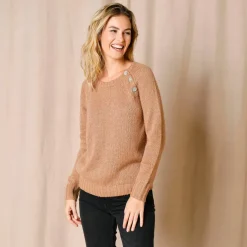 Pull épaule boutonnée bijoux