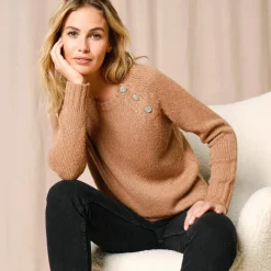 Pull épaule boutonnée bijoux