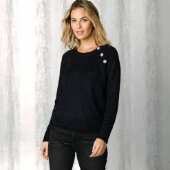 Pull épaule boutonnée bijoux