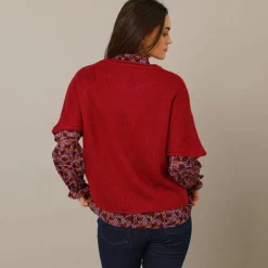 Pull poncho manches coude