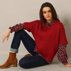 Pull poncho manches coude