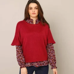 Pull poncho manches coude