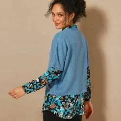 Pull poncho manches coude
