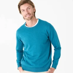 Pull pur coton col rond
