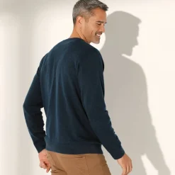 Pull pur coton col rond