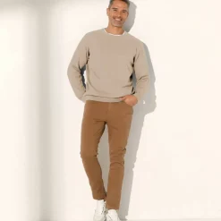 Pull pur coton col rond
