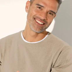 Pull pur coton col rond