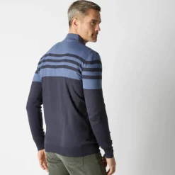 Pull rayé col montant zippé