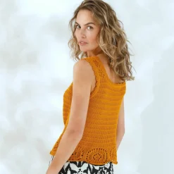 Pull sans manches en crochet