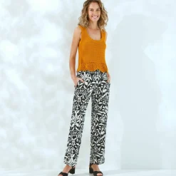 Pull sans manches en crochet